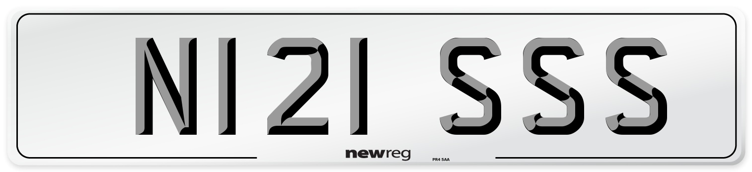 N121 SSS Number Plate from New Reg